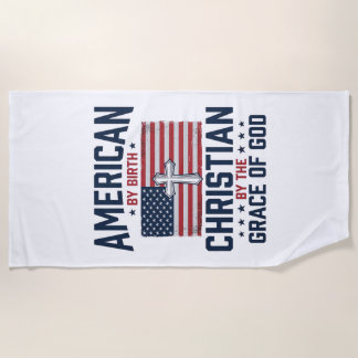 アメリカン・キリスト教旗クロスヴィンテージTシャツ ビーチタオル