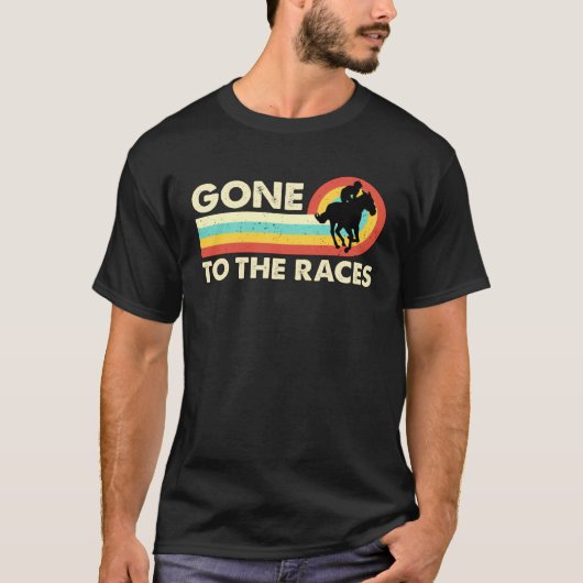 アメリカン・クォーターホースのレースに夢中なレトロな愛 Tシャツ (正面)