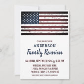 アメリカン グランジ フラッグ 愛国的な家族の再会 招待状 (正面)