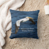 アメリカン グレート ホワイト ペリカン スクエア ピロー (ブランケット)