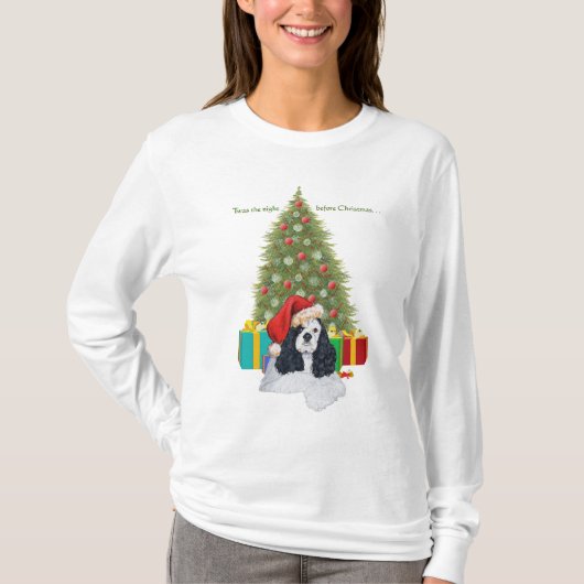 アメリカン・コッカー・スパニエル クリスマス Tシャツ (正面)