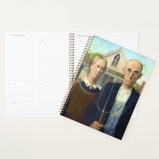 アメリカン・ゴシックファインアート油彩画最高傑作 プランナー手帳 (ディスプレー)