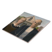 アメリカン・ゴシック：地方の貧しい農村生活と農夫 タイル (側面)