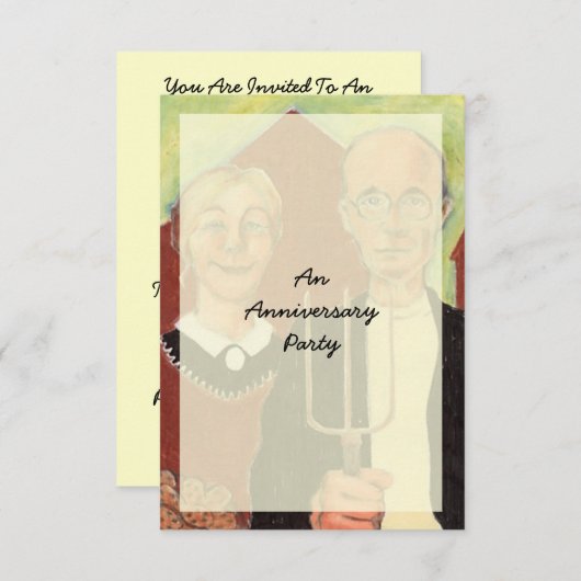 アメリカン・ゴシック 記念日パーティー招待状 招待状 (正面/裏面)