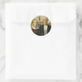 アメリカン・ゴシック, 1930 by Grant Wood ラウンドシール (バッグ)