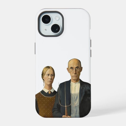 アメリカン・ゴシック iPhone 15ケース (裏面)