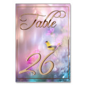 アメリカン・ゴールドフィンチ&フラワー/金ゴールド・トリム テーブルナンバー (裏面)