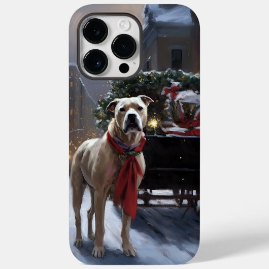 アメリカン・スタッフォードシャー・クリスマスの祝祭シーズン Case-Mate iPhoneケース (裏面)