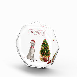 アメリカン・スタッフォードシャー・テリアの面白いクリスマス犬 フォトブロック