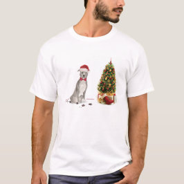 アメリカン・スタッフォードシャー・テリアの面白いクリスマス犬 Tシャツ