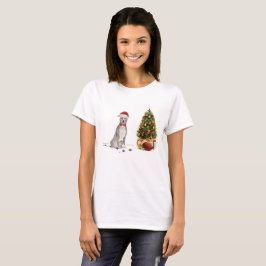アメリカン・スタッフォードシャー・テリア クリスマスの犬の面白いデザイン Tシャツ