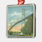 アメリカン・スパン・オブ・ザ・ブ国際的リッジ・ビュー メタルオーナメント (左)