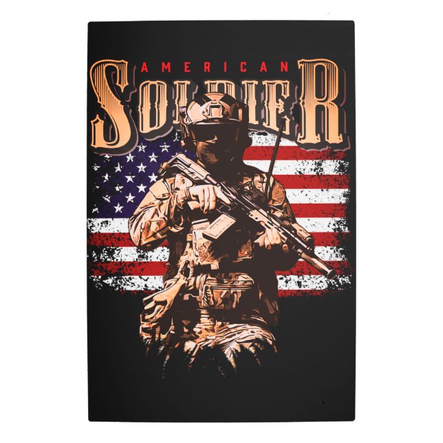 アメリカン・ソルジャー・メタル・ウォール・アート メタルプリント (正面)