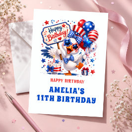 アメリカン・ダックの11歳の誕生日カード カード