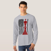 アメリカン・チェスキング愛国フラグ Tシャツ (正面フル)