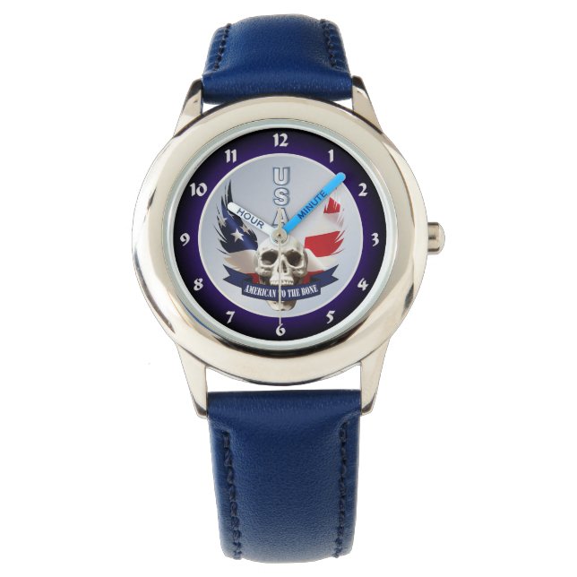 アメリカン・トゥ・ザ・ボーンスカル 腕時計 (正面)