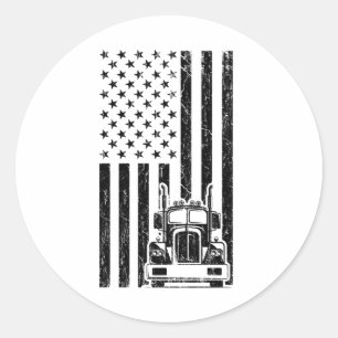 アメリカン·トラック·フラッグ·トラッカー·ビッグ·リグ·トラック ラウンドシール