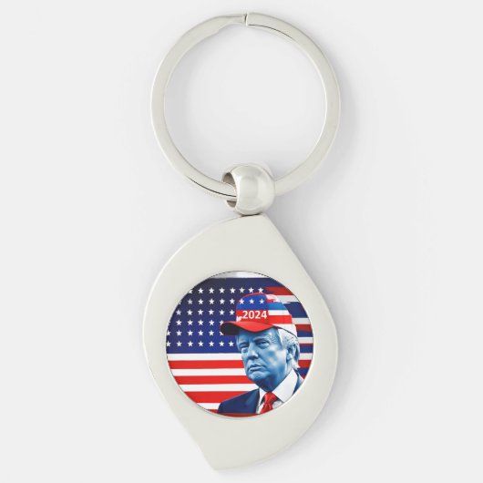 アメリカン・ドナルド・トランプ2024国旗 キーホルダー (正面)