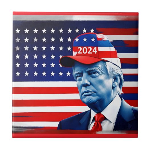 アメリカン・ドナルド・トランプ2024国旗 タイル (正面)