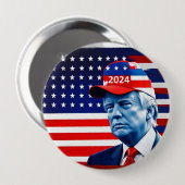 アメリカン・ドナルド・トランプ2024国旗 缶バッジ (正面&裏面)