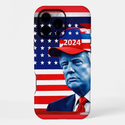 アメリカン・ドナルド・トランプ2024国旗 iPhoneケース (裏面)