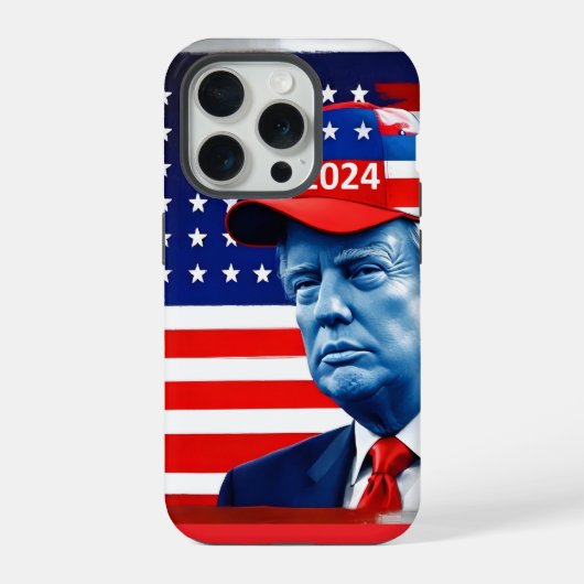 アメリカン・ドナルド・トランプ2024国旗 iPhoneケース (裏面)