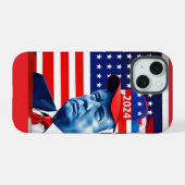 アメリカン・ドナルド・トランプ2024国旗 iPhone 15ケース (裏面横)