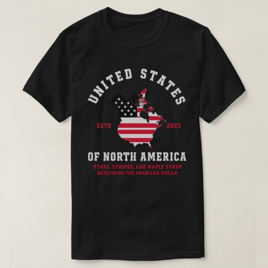 アメリカン・ドリーム：2025年星、ストライプメープル・シロップ Tシャツ (デザイン正面)