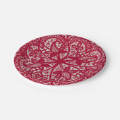 アメリカン・ドリー&レース、6、レッド・オン・クリーム ペーパープレート (アングル)