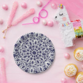 アメリカン・ドリー&レース、7、クリーム・オン・ブルー ペーパープレート (パーティー)