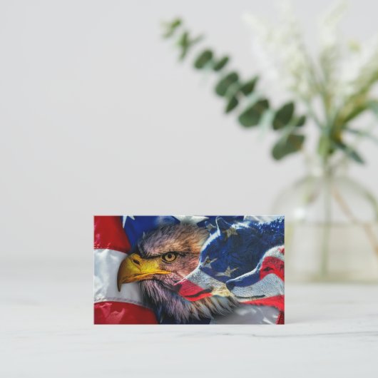 アメリカン·ハゲワシ·ウルフ旗愛国者 名刺 (スタンド正面)