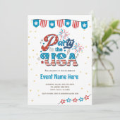 アメリカン・バイブ満載の7月4日パーティーにご招待 招待状 (スタンド正面)