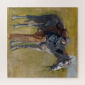 アメリカン・バッドランズ: 旧西部カウボーイと馬 ジグソーパズル (横)