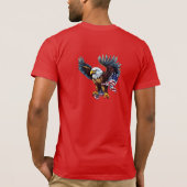 アメリカン・バルド・イーグルと星条旗 7月4日 Tシャツ (裏面)