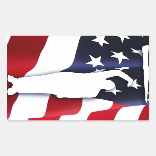 アメリカン・パトリオット・ドリラー・ステッカー 長方形シール (正面)