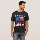アメリカン・パパウ・レトロ7月4日愛国 Tシャツ (正面フル)
