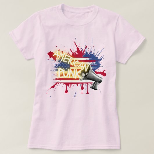 アメリカン パンク フラッグ Tシャツ (デザイン正面)