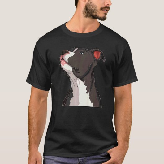 アメリカン・ピット・ブル・テリア 犬の頭の形をした缶 Tシャツ (正面)