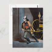 アメリカン・ファイアーマン1858ヴィンテージはがき ポストカード (正面/裏面)