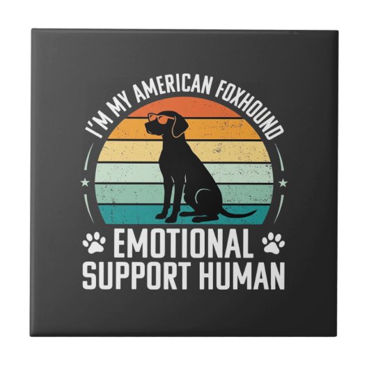 アメリカン・フォックスハウンド 感情サポート 人間 犬 タイル (正面)