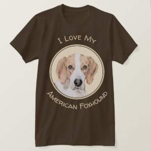 アメリカン·フォッ絵画クスハウンドの可愛いオリジナル·ドッグ·アート Tシャツ
