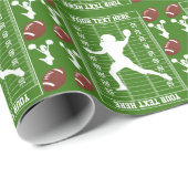 アメリカン・フットボールあなたの文字および背景色 ラッピングペーパー (ロールコーナー)