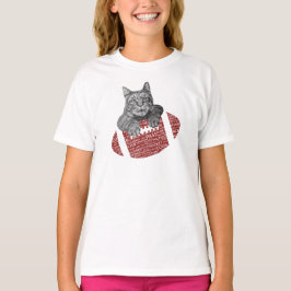 アメリカン・フットボールの愛情のある猫 Tシャツ