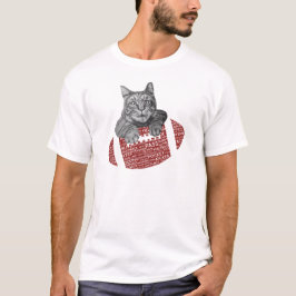 アメリカン・フットボールの愛情のある猫 Tシャツ