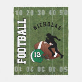 アメリカン・フットボール-深緑色のヘルメット フリースブランケット (正面)