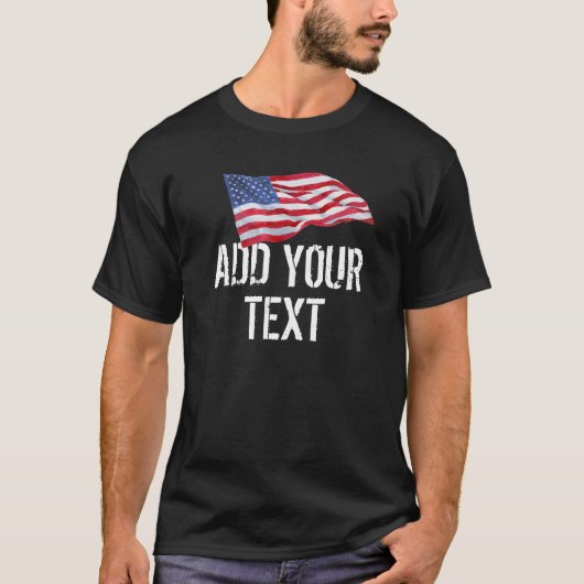 アメリカン·フラグ「テキストの追加」 Tシャツ (正面)