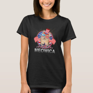 アメリカン・フラッグの猫ちゃん 7月4日 アメリカ独立記念日の猫 Tシャツ