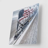 アメリカン・フリーダム・トレイン スクエア壁時計 (傾斜)