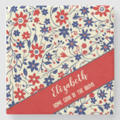 アメリカン フローラル ギフト ストーンコースター (正面)