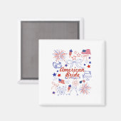 アメリカン・ブライド 愛国的な結婚式のお祝い マグネット (正面/裏面)